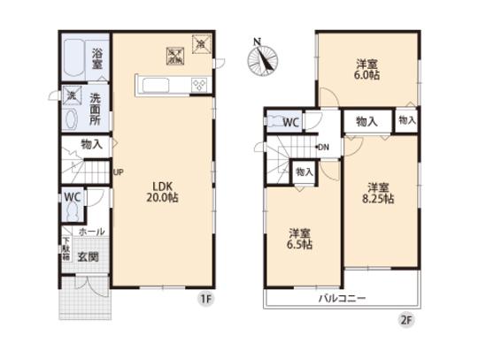 Floor plan. 26.5 million yen, 3LDK, Land area 102.61 sq m , Building area 92.32 sq m floor plan