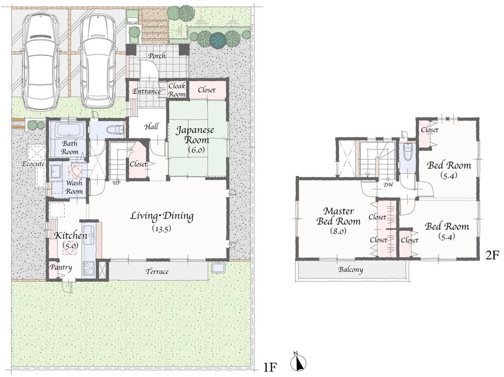 Floor plan. (57-13), Price 30,800,000 yen, 4LDK, Land area 182 sq m , Building area 104.75 sq m