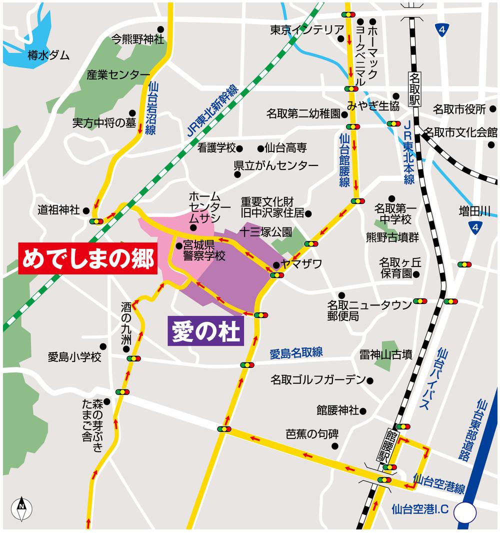 Local guide map. Please input the love of Mori 1-11-3 in the car navigation system