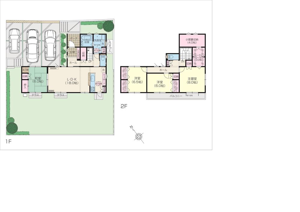 Floor plan. (Love of Du 2-12-5), Price 33,500,000 yen, 4LDK+S, Land area 246.27 sq m , Building area 120.9 sq m