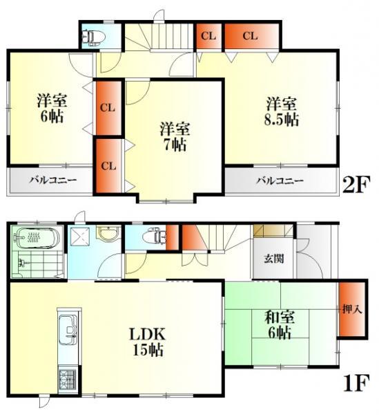 Floor plan. 28.8 million yen, 4LDK, Land area 188.37 sq m , Building area 100.6 sq m