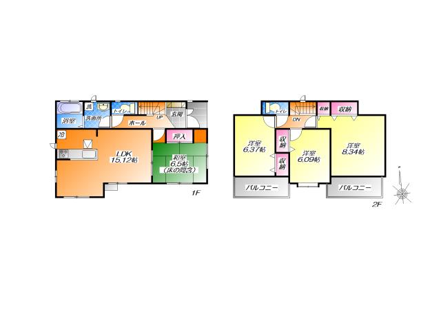 Floor plan. (D Building), Price 27,800,000 yen, 4LDK, Land area 164.1 sq m , Building area 99.47 sq m