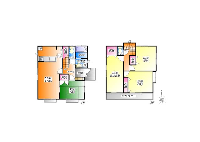 Floor plan. (F Building), Price 29,800,000 yen, 4LDK, Land area 129.02 sq m , Building area 100.19 sq m