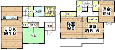 Floor plan. 21,800,000 yen, 4LDK, Land area 219.55 sq m , Building area 105.15 sq m