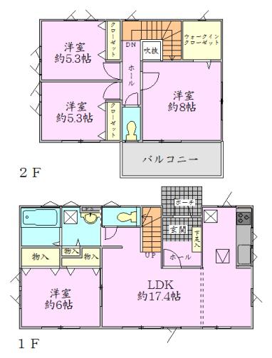 Floor plan. 24,800,000 yen, 4LDK + S (storeroom), Land area 233.18 sq m , Building area 100.19 sq m