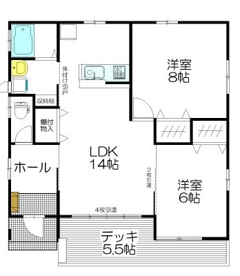 Floor plan. 14,890,000 yen, 3LDK, Land area 198 sq m , Building area 62.1 sq m