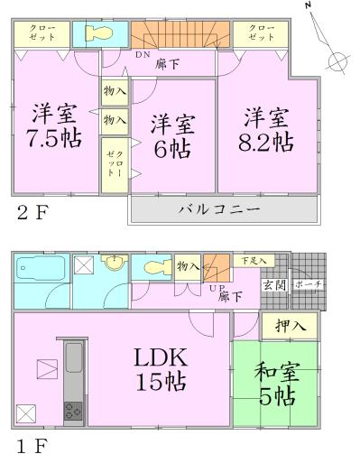 Floor plan. 20,900,000 yen, 4LDK, Land area 214.4 sq m , Building area 98.01 sq m