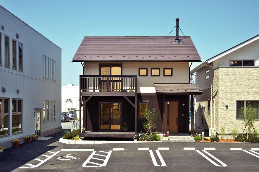 exhibition hall / Showroom. Osaki housing Square in ・ Wood-burning stove × solid material "LECOT" model house