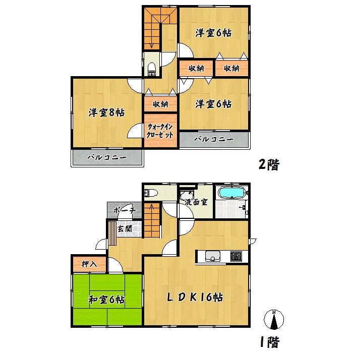 Floor plan. 28.8 million yen, 4LDK + S (storeroom), Land area 291.75 sq m , Building area 105.99 sq m, Aoba-ku, Nishikigaoka 5-chome Building 3