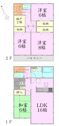 Floor plan. 25,800,000 yen, 4LDK + S (storeroom), Land area 151.39 sq m , Building area 105.99 sq m