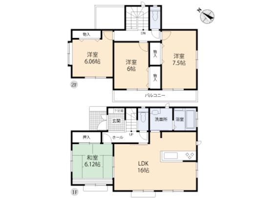 Floor plan. 22.5 million yen, 4LDK, Land area 126.5 sq m , Building area 99.98 sq m floor plan