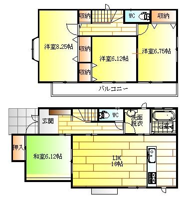 Floor plan. 23.8 million yen, 4LDK, Land area 141.44 sq m , Building area 103.5 sq m