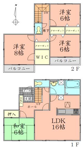 Floor plan. 28.8 million yen, 4LDK, Land area 291.75 sq m , Building area 105.99 sq m