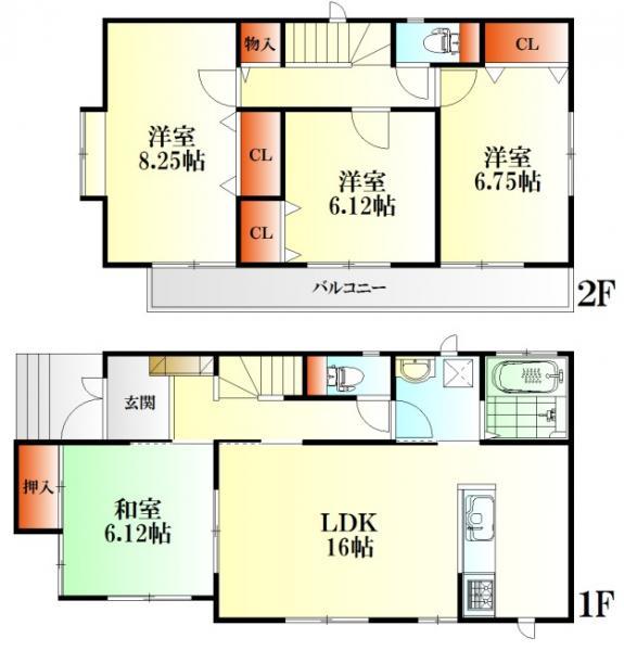 Floor plan. 23.8 million yen, 4LDK, Land area 141.44 sq m , Building area 103.5 sq m