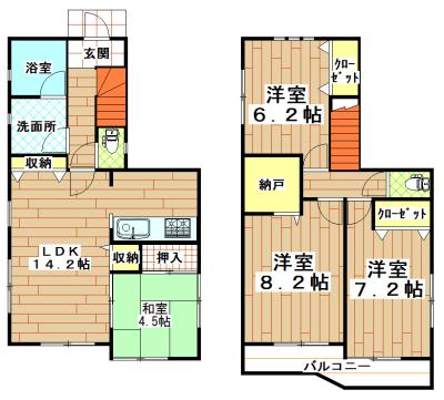 Floor plan. 21.9 million yen, 4LDK, Land area 125.87 sq m , Building area 94.76 sq m