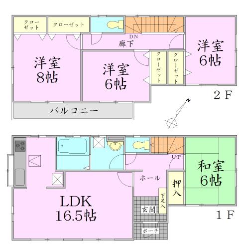 Floor plan. 33,500,000 yen, 4LDK, Land area 175.73 sq m , Building area 105.99 sq m