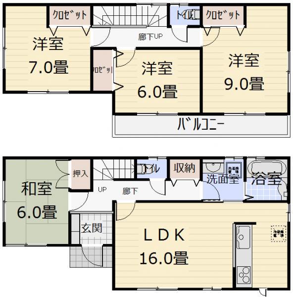 Floor plan. 51,800,000 yen, 4LDK, Land area 171.02 sq m , Building area 105.99 sq m