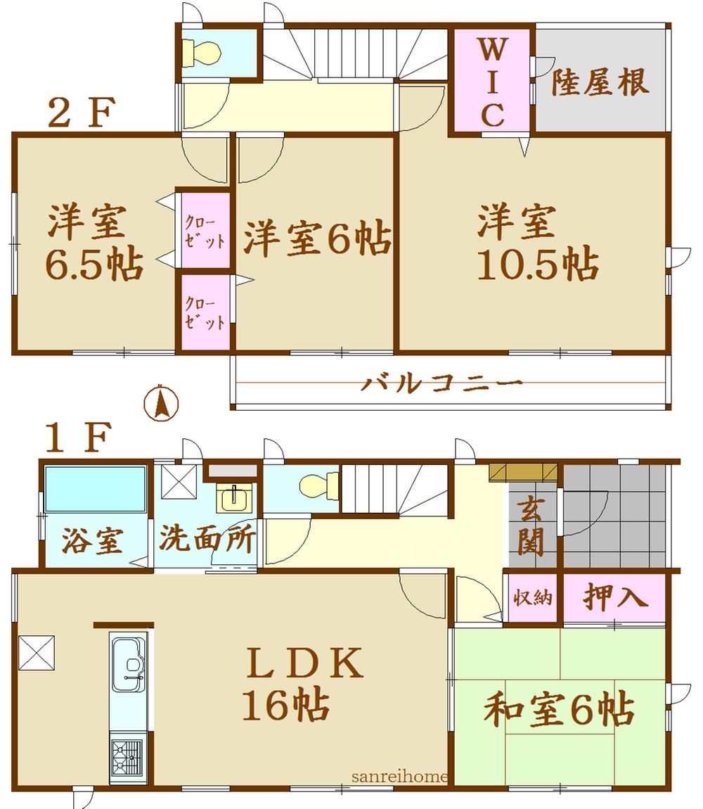 Floor plan. 25,800,000 yen, 4LDK, Land area 213.25 sq m , Building area 105.99 sq m