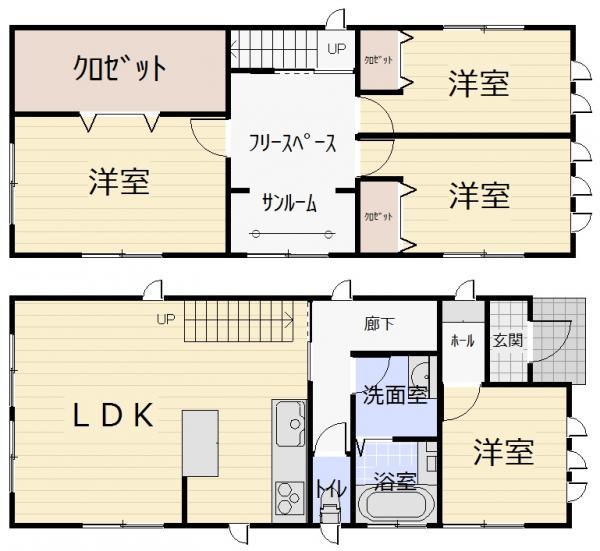Floor plan. 30,900,000 yen, 4LDK, Land area 187.61 sq m , Building area 111.9 sq m