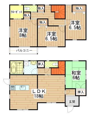 Floor plan. 25,800,000 yen, 4LDK, Land area 156.49 sq m , Building area 110.13 sq m