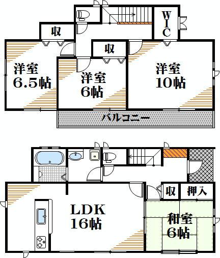 Floor plan. 22,800,000 yen, 4LDK, Land area 216.01 sq m , Building area 105.99 sq m