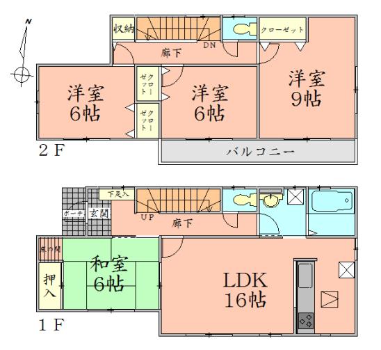 Floor plan. 50,800,000 yen, 4LDK, Land area 167.87 sq m , Building area 105.98 sq m