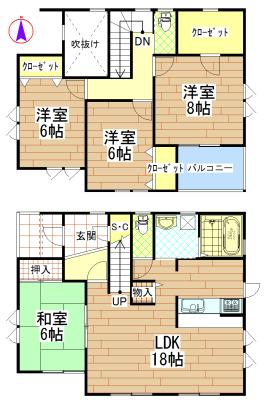 Floor plan. 32 million yen, 4LDK+S, Land area 207.54 sq m , Building area 110.96 sq m