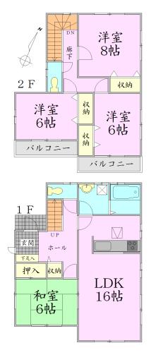 Floor plan. 27,800,000 yen, 4LDK, Land area 161.93 sq m , Building area 105.98 sq m