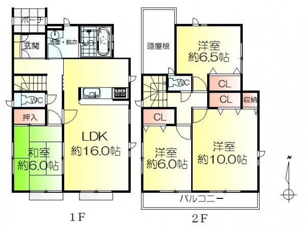 Floor plan. 27,800,000 yen, 4LDK, Land area 158 sq m , Building area 105.16 sq m