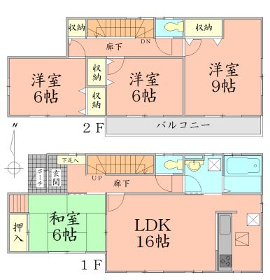 Floor plan. 28.8 million yen, 4LDK, Land area 292.1 sq m , Building area 105.98 sq m