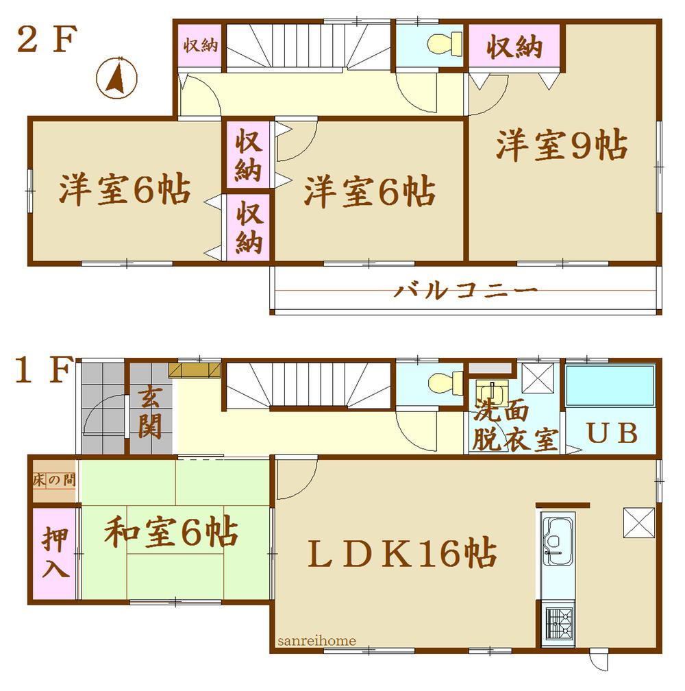 Floor plan. 50,800,000 yen, 4LDK, Land area 167.87 sq m , Building area 105.99 sq m