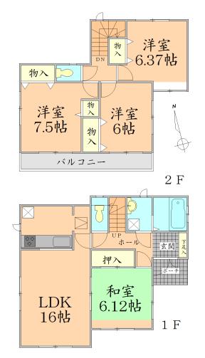 Floor plan. 18.2 million yen, 4LDK, Land area 160.57 sq m , Building area 69.46 sq m