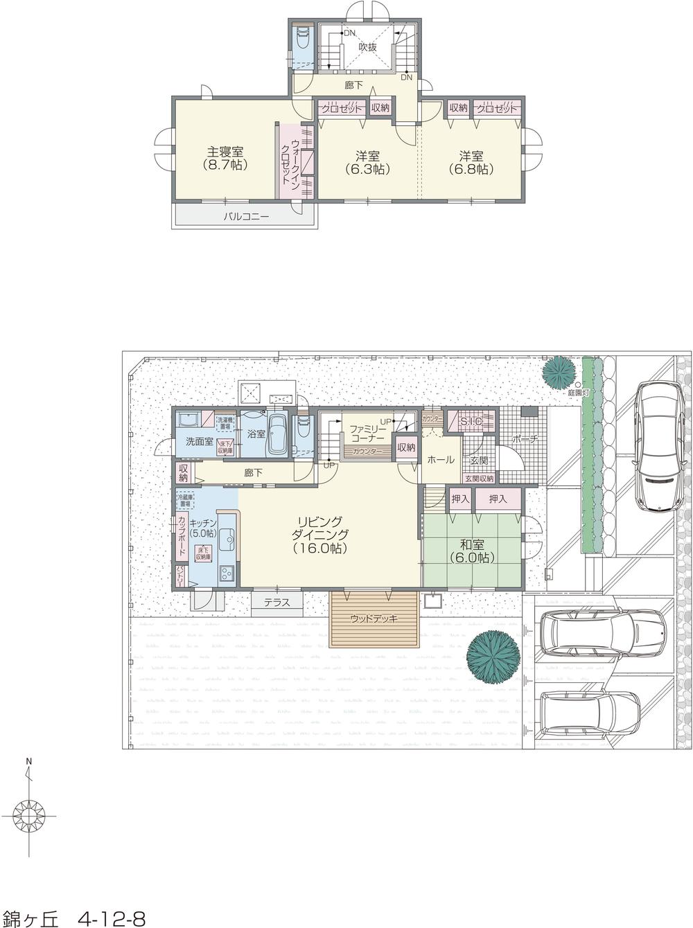Floor plan. 2100 Zeroene residential child care in town "Heart Hills Nishikigaoka" was added to the eco-life theme that more and more growth in the household breakthrough "Genki ・ eco (eco) "city block appearance