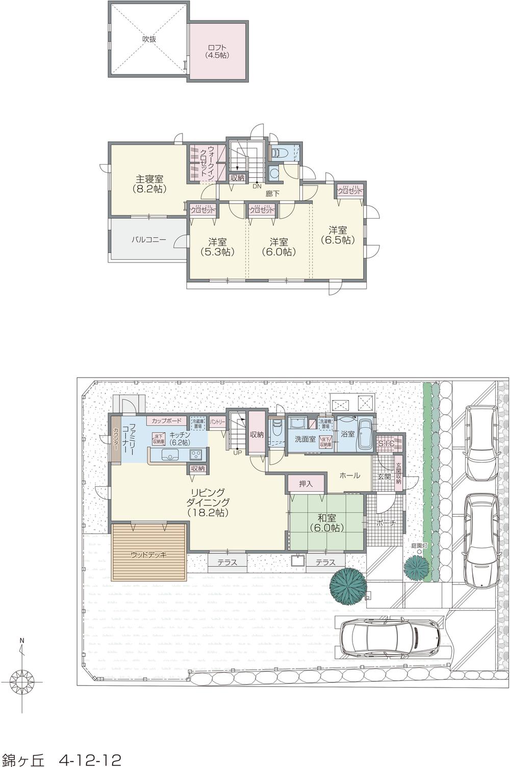 Floor plan. 2100 Zeroene residential child care in town "Heart Hills Nishikigaoka" was added to the eco-life theme that more and more growth in the household breakthrough "Genki ・ eco (eco) "city block appearance