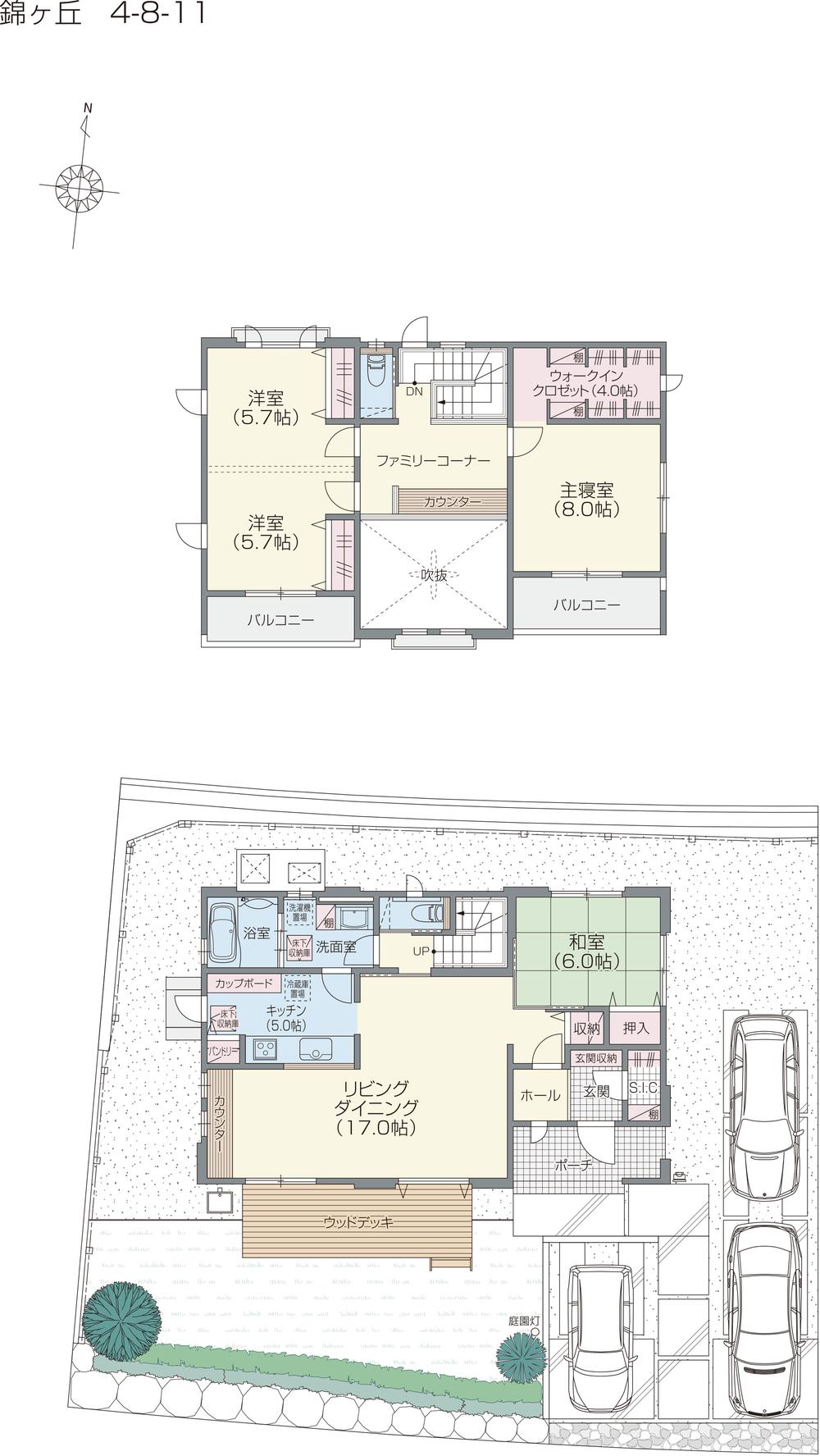 Floor plan. 2100 Zeroene residential child care in town "Heart Hills Nishikigaoka" was added to the eco-life theme that more and more growth in the household breakthrough "Genki ・ eco (eco) "city block appearance