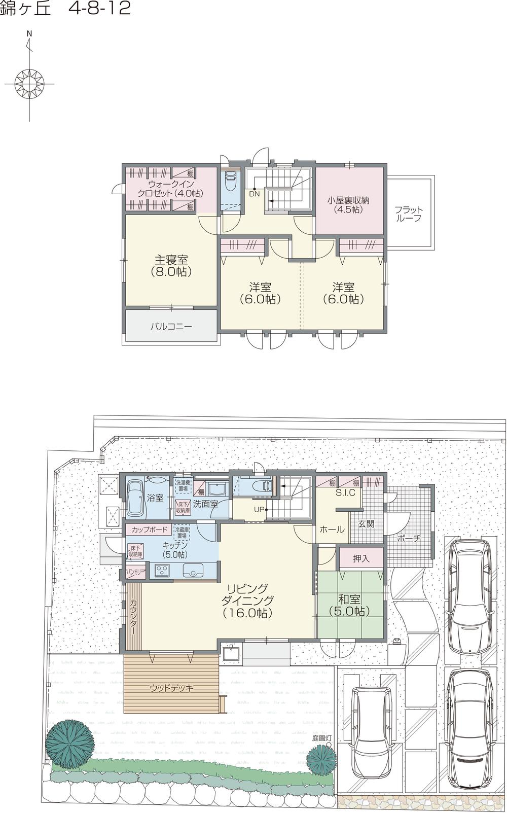 Floor plan. 2100 Zeroene residential child care in town "Heart Hills Nishikigaoka" was added to the eco-life theme that more and more growth in the household breakthrough "Genki ・ eco (eco) "city block appearance