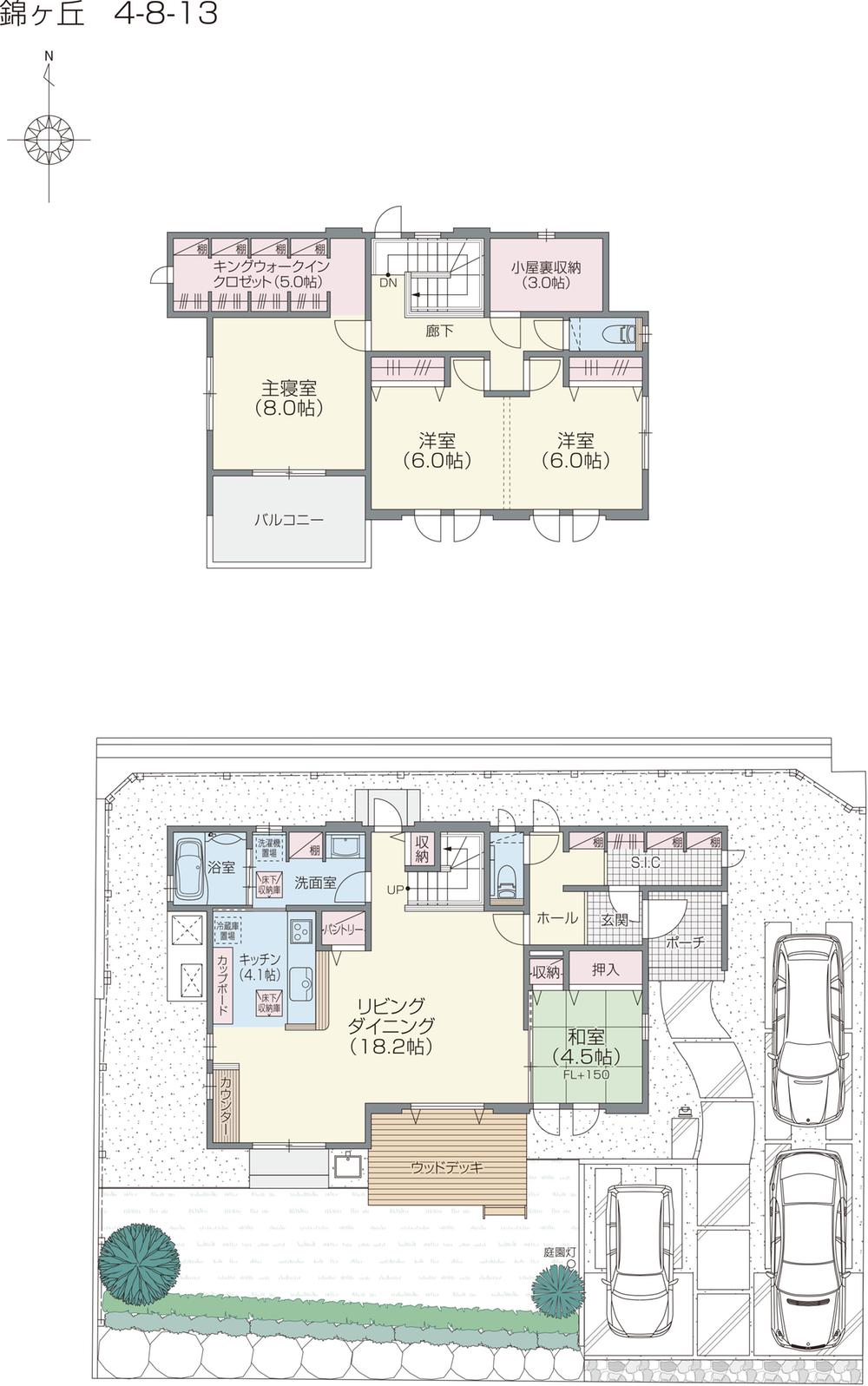 Floor plan. 2100 Zeroene residential child care in town "Heart Hills Nishikigaoka" was added to the eco-life theme that more and more growth in the household breakthrough "Genki ・ eco (eco) "city block appearance