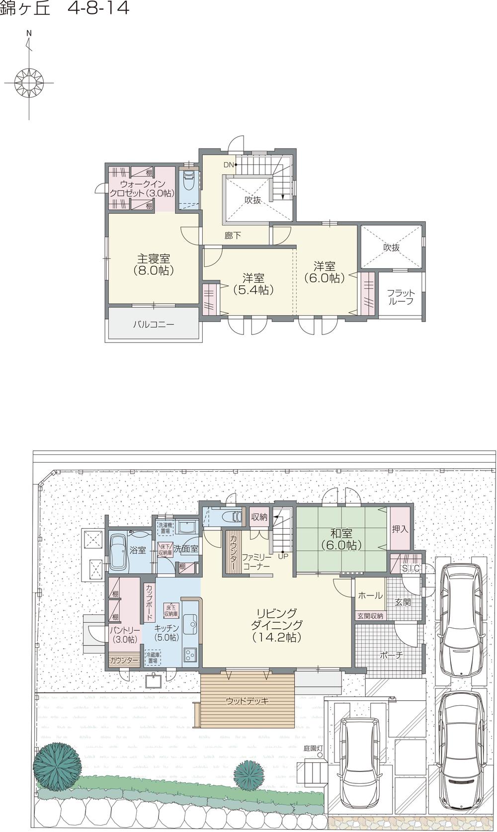 Floor plan. 2100 Zeroene residential child care in town "Heart Hills Nishikigaoka" was added to the eco-life theme that more and more growth in the household breakthrough "Genki ・ eco (eco) "city block appearance
