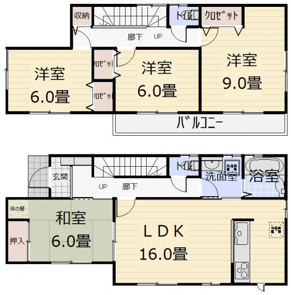 Floor plan. 50,800,000 yen, 4LDK, Land area 167.87 sq m , Building area 105.98 sq m