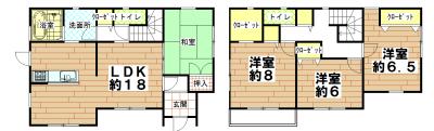 Floor plan. 25,800,000 yen, 4LDK, Land area 156.49 sq m , Building area 110.13 sq m