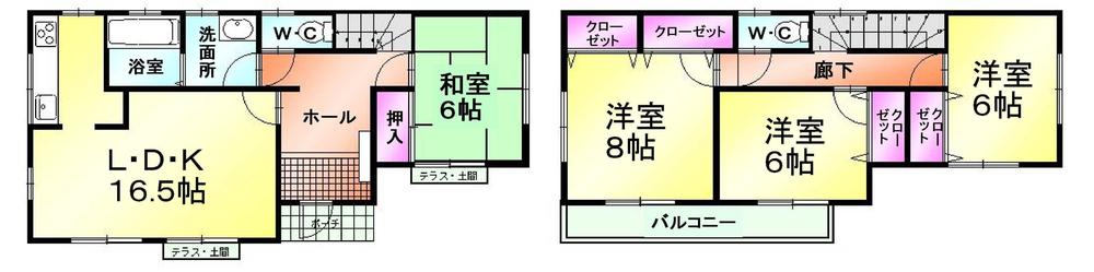 Floor plan. 33,500,000 yen, 4LDK, Land area 175.78 sq m , Building area 105.99 sq m