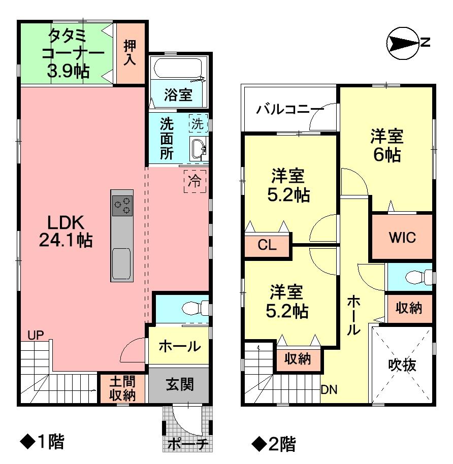 Floor plan. 33,500,000 yen, 3LDK + 2S (storeroom), Land area 186.17 sq m , Building area 114.5 sq m
