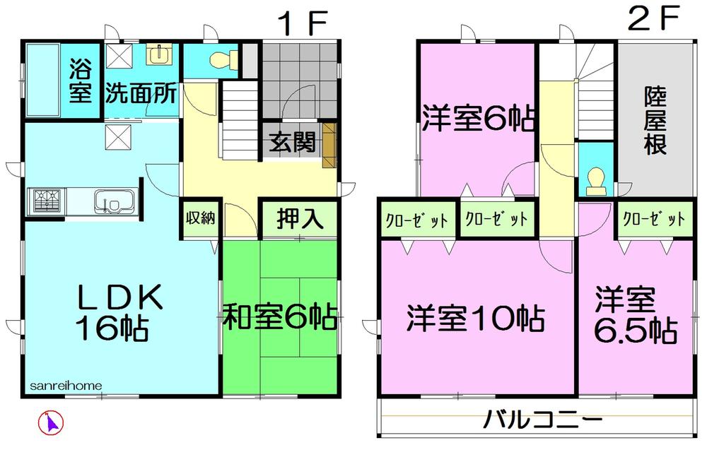 Floor plan. 23.8 million yen, 4LDK, Land area 202.51 sq m , Building area 105.99 sq m