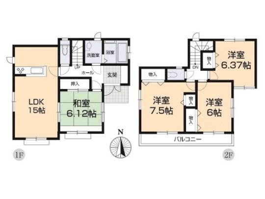 Floor plan. 18.2 million yen, 4LDK, Land area 160.56 sq m , Building area 96.46 sq m floor plan