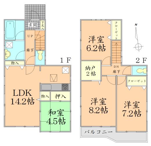 Floor plan. 21.9 million yen, 4LDK + S (storeroom), Land area 125.87 sq m , Building area 94.76 sq m
