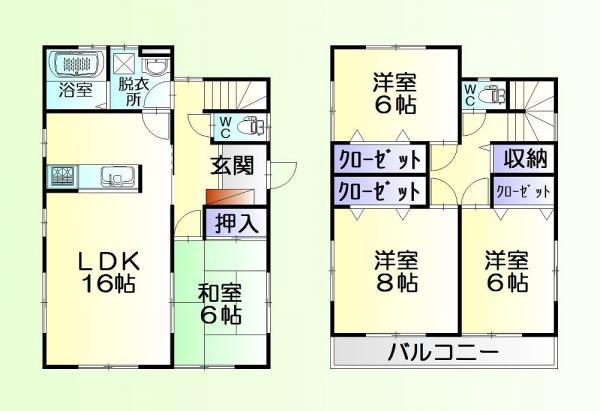 Floor plan. 34,500,000 yen, 4LDK, Land area 170.02 sq m , Building area 105.16 sq m