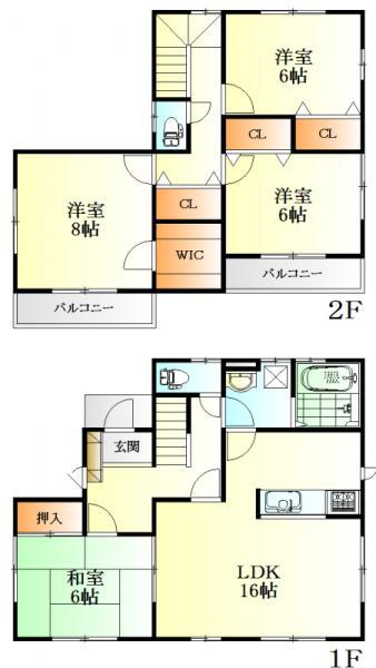 Floor plan. 28.8 million yen, 4LDK, Land area 291.75 sq m , Building area 124.25 sq m