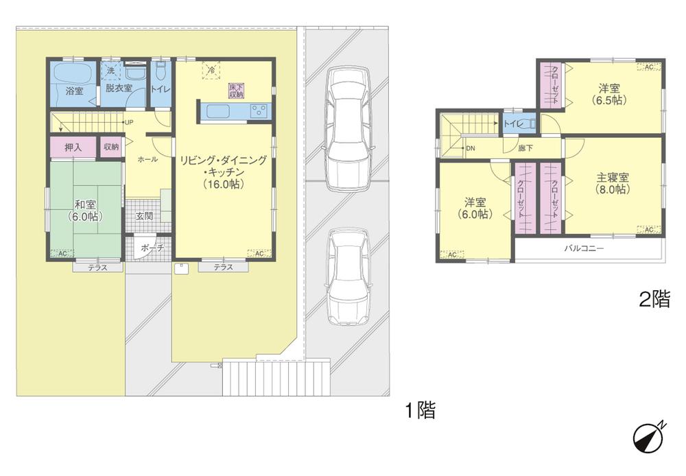 Floor plan. (14 Building), Price 34,800,000 yen, 4LDK, Land area 180.98 sq m , Building area 105.98 sq m