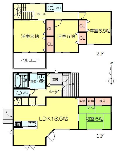 Floor plan. 26,800,000 yen, 4LDK, Land area 226.36 sq m , Building area 113.03 sq m
