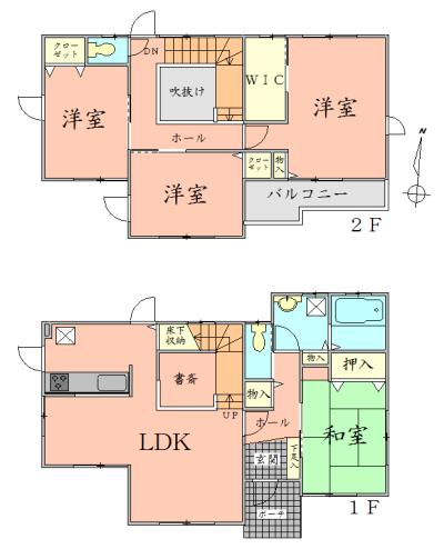 Floor plan. 35,100,000 yen, 4LDK + S (storeroom), Land area 285.5 sq m , Building area 115.93 sq m